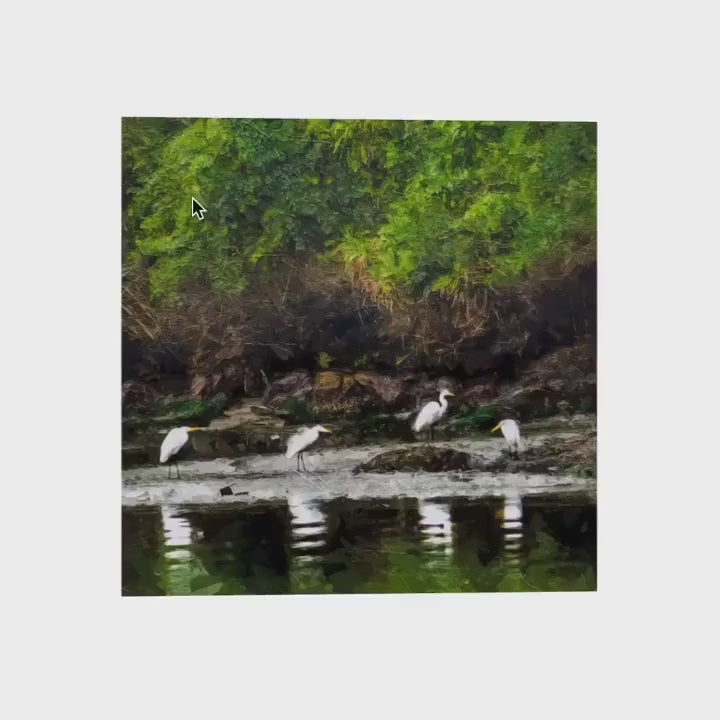 Brazilian Nature Impressionist Painting • Nature Landscape Unframed Square Canvas Fine-Art Digital Print For Coastal Countryside Decor