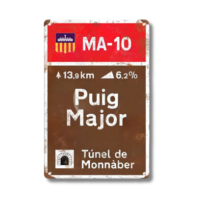 Iconic Alpine Cycling Climb Metal Sign – Vintage Road Plaque with Classic Mountain Pass Landmarks (Stelvio, Galibier, Tourmalet, Croix de Fer & More) – 11.8" x 7.8" (30 x 20 cm) Tin Wall Decor