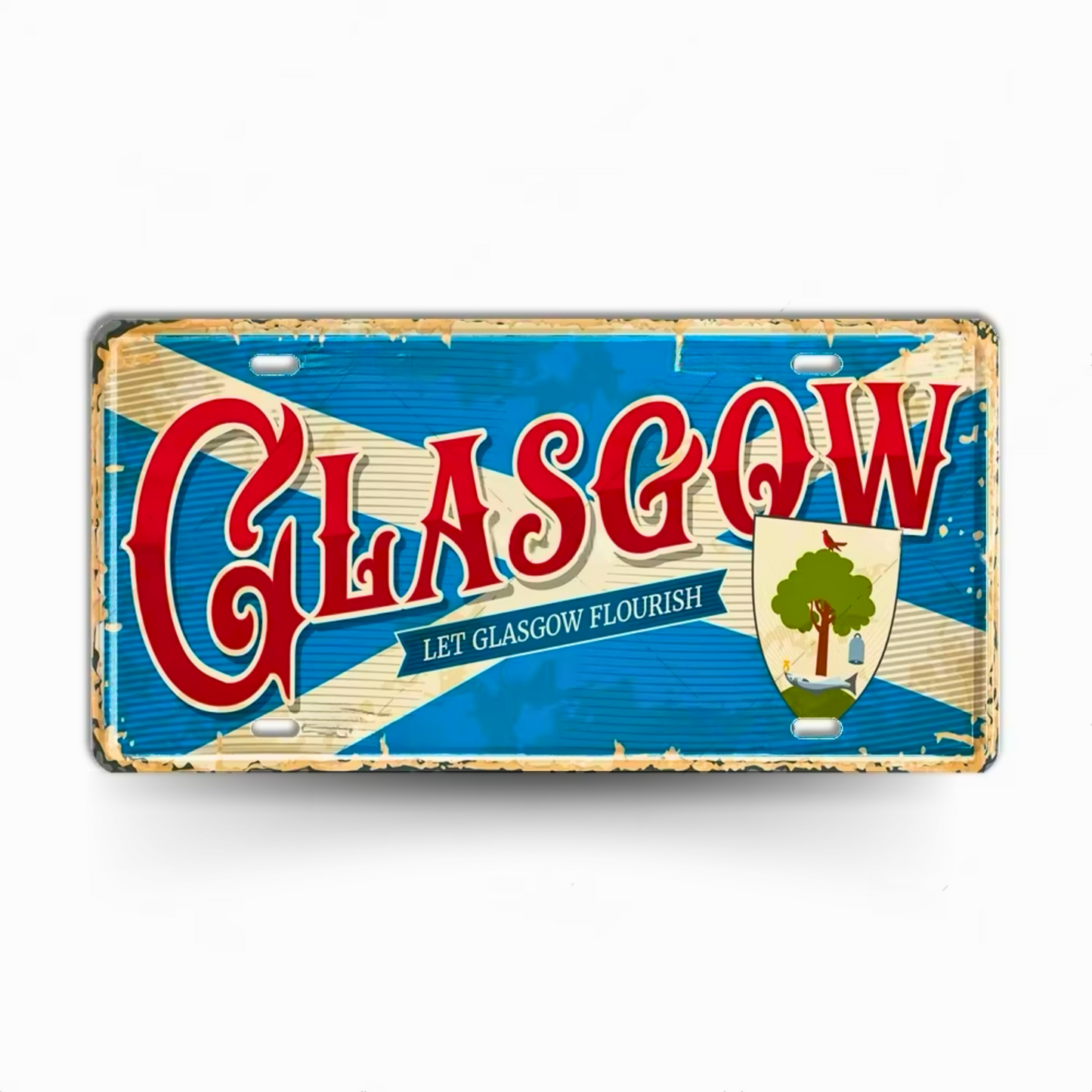 British Landmarks License Plate Decor • UK England Scotland Ireland Wales Tin Signs • United Kingdom City Metal Print • Great Britain Cities & Provinces Decorative Signages • Papagaio Studio Design Shop