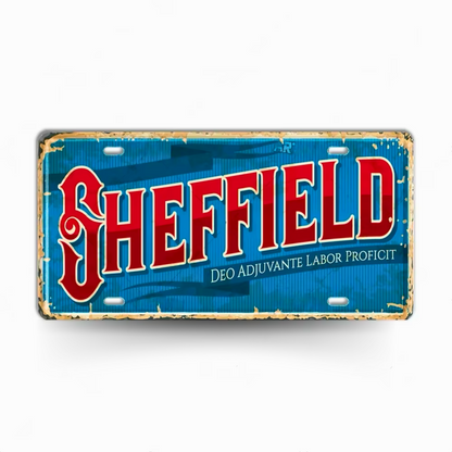 British Landmarks License Plate Decor • UK England Scotland Ireland Wales Tin Signs • United Kingdom City Metal Print • Great Britain Cities & Provinces Decorative Signages • Papagaio Studio Design Shop