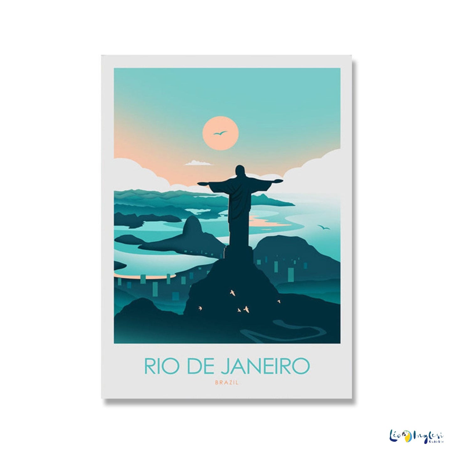 Rio De Janeiro Vintage Travel Poster | Premium Canvas Green, Blue, and Orange Brazilian Wall Art Print Of Rio, Brazil, South America
