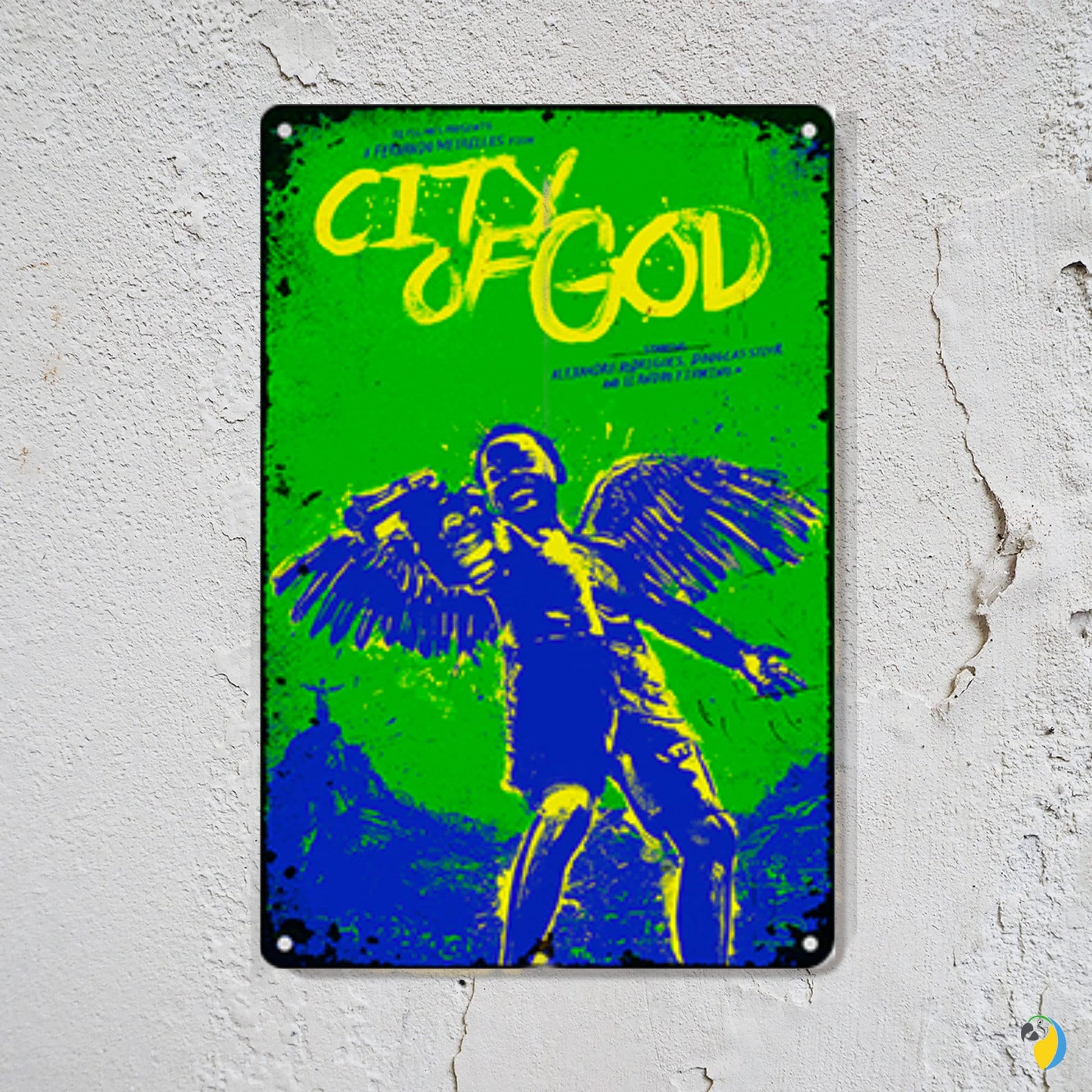 Metal Print Of Brazilian Film Cidade de Deus | Brazil Tin Sign For Indie Movie Fan | City Of God Retro Metal Plaque | Wall Art For TV Room Bar Decor | Papagaio Studio Etsy Shop
