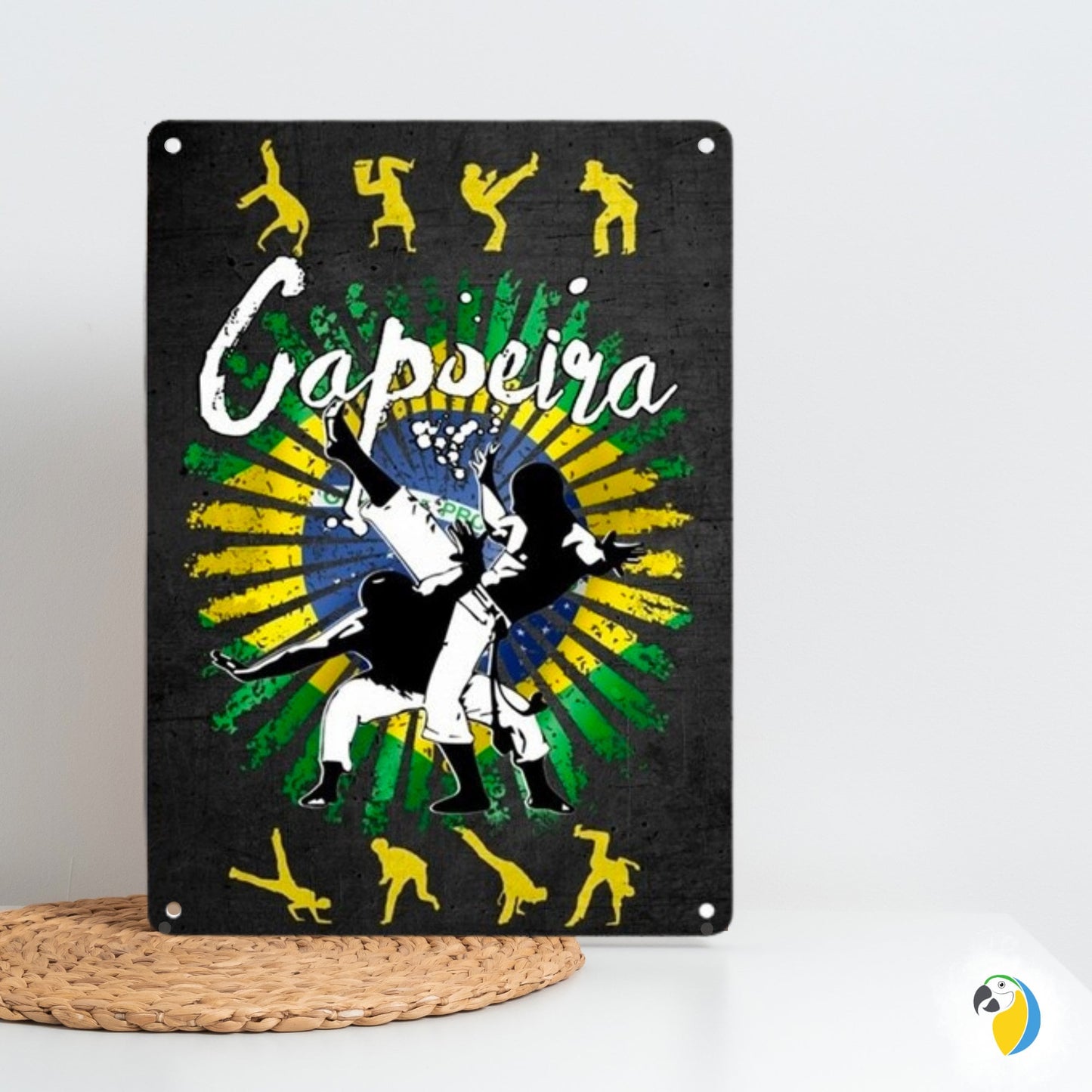 Brazil Capoeira Tin Sign | Afro Brazilian Fight Sport Dance Metal Print | Decorative Wall Hanging For Tropical Shabby Chic Decor | Papagaio Studio Etsy Shop
