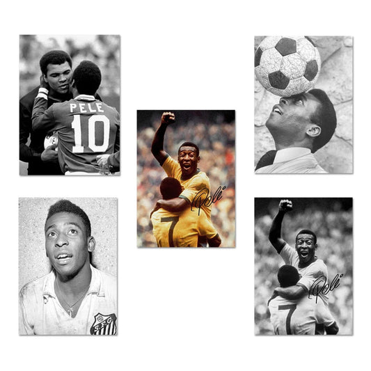 Pele Poster | The King Of Football Digital Print | Brazilian Legend Wall Decor | Brazil Soccer Vintage Canvas | Sports Fan Photography Art | Papagaio Studio Etsy Shop