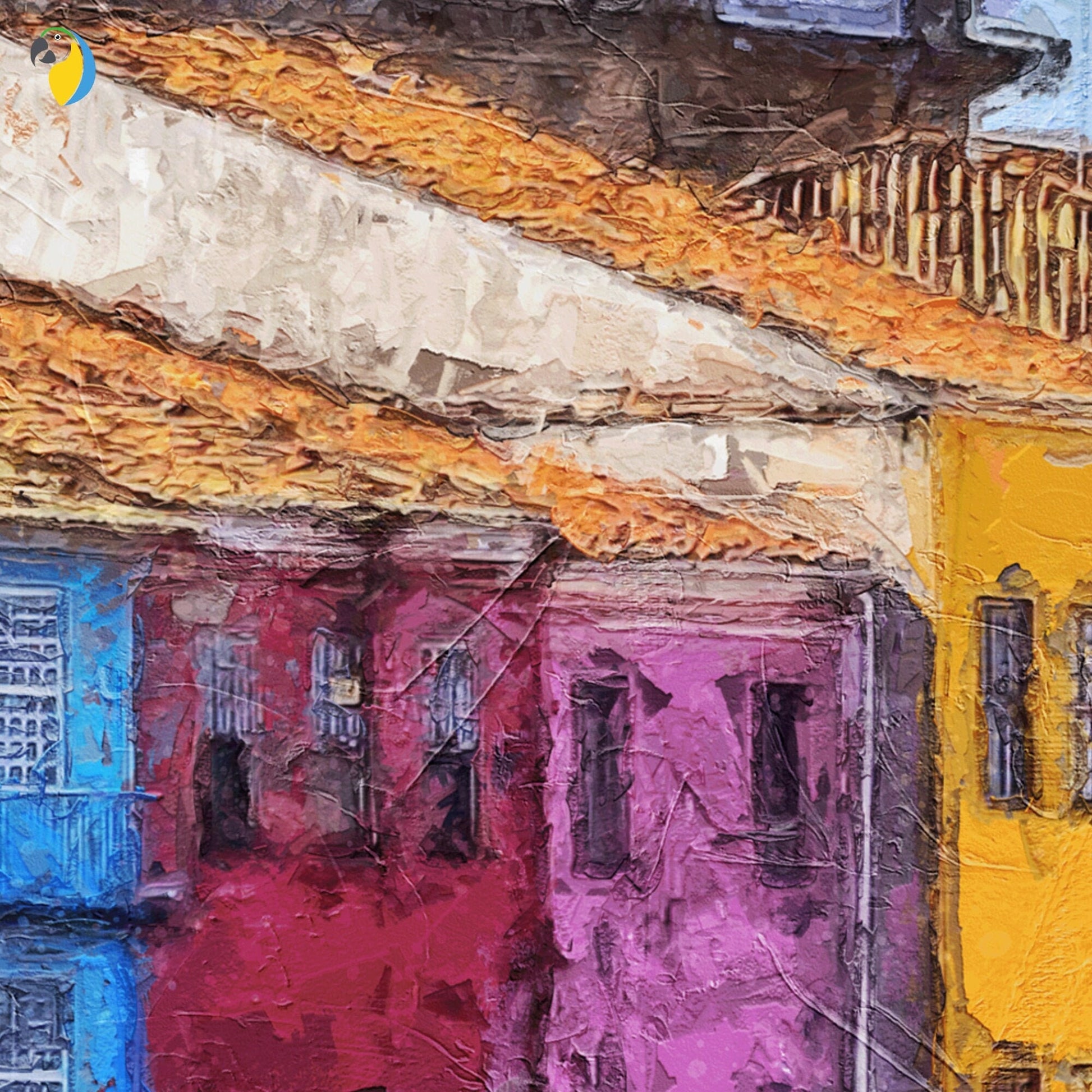 Brazil Impressionist Painting Framed Canvas | Salvador Da Bahia Digital Print Wall Art | Brazilian Artist Home Decor Of Pelourinho Skyline | Papagaio Studio Etsy Shop